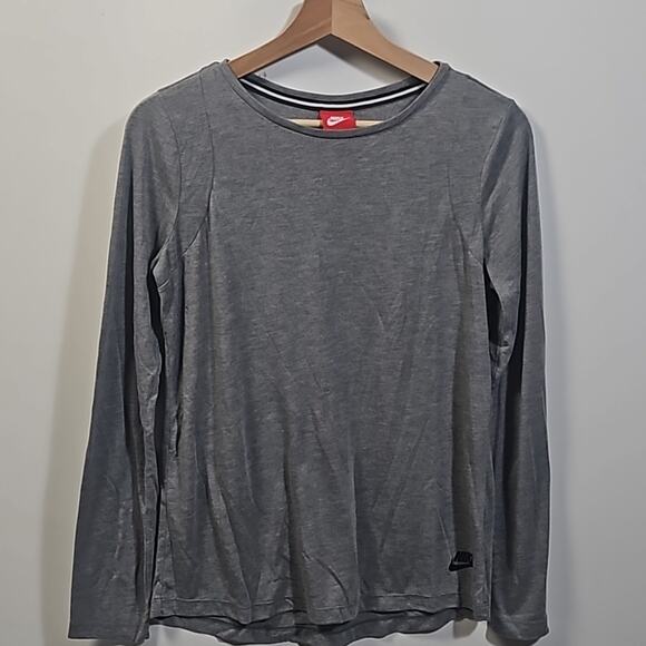 Nike Grey Long Sleeve Shirt Modal Polyester Blend Dryfit Women’s Small Gray - Picture 1 of 10